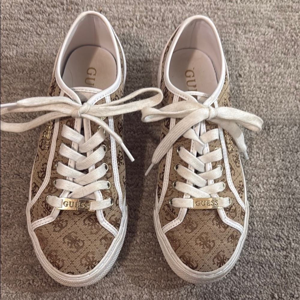 Guess Brown and White Sneakers